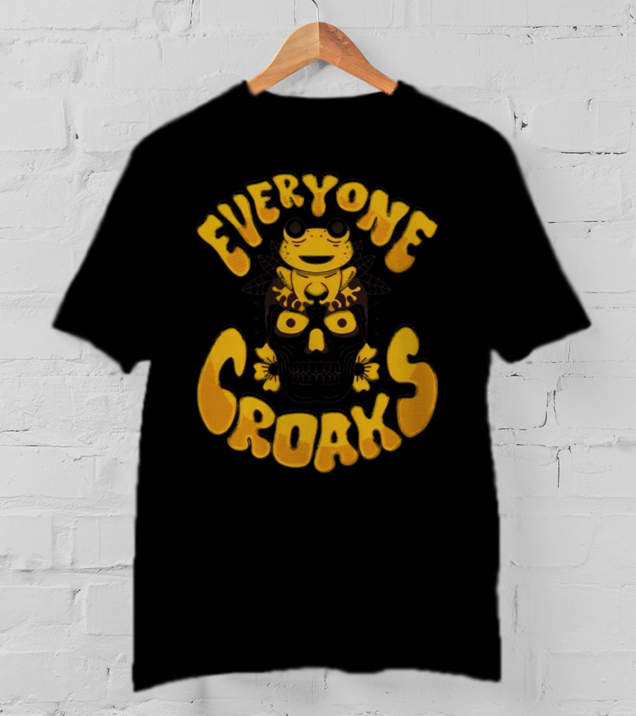 Everyone Croaks Frog On Skull T-Shirt