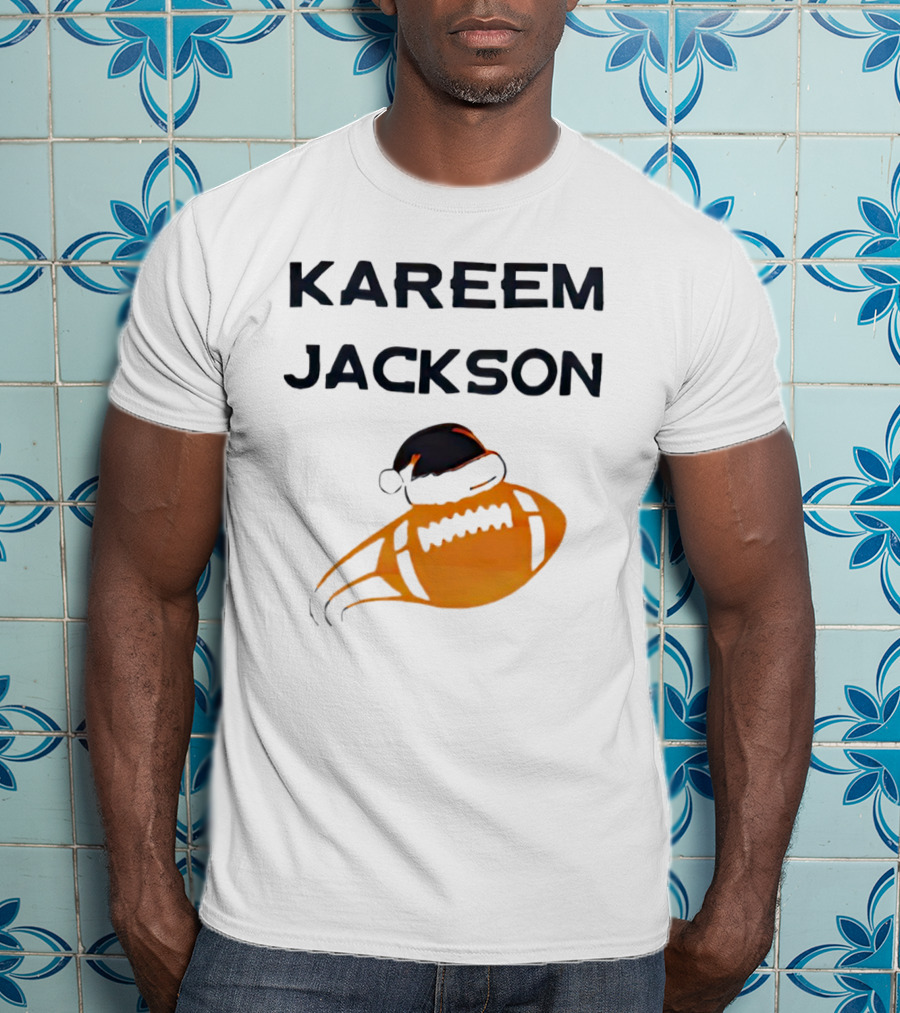 Kareem Jackson Football Santa Hat T-Shirt