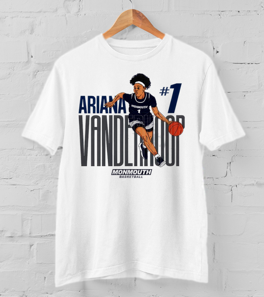 Ariana Vanderhoop #1 Monmouth Hawks NCAA Women's Basketball Player T-Shirt