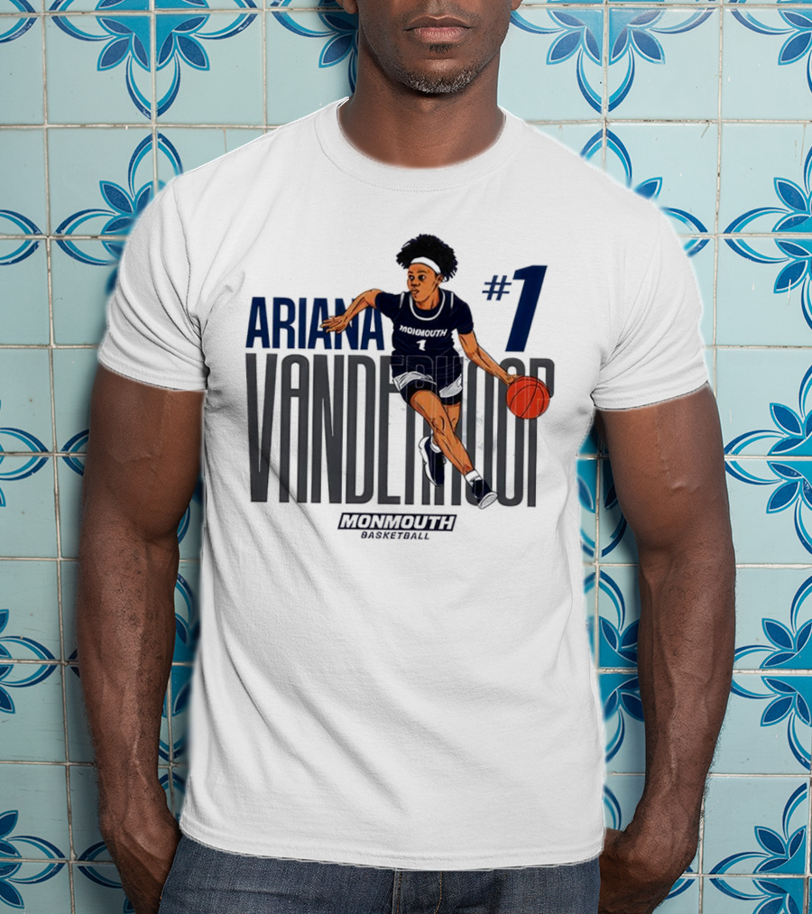 Ariana Vanderhoop #1 Monmouth Hawks NCAA Women's Basketball Player T-Shirt