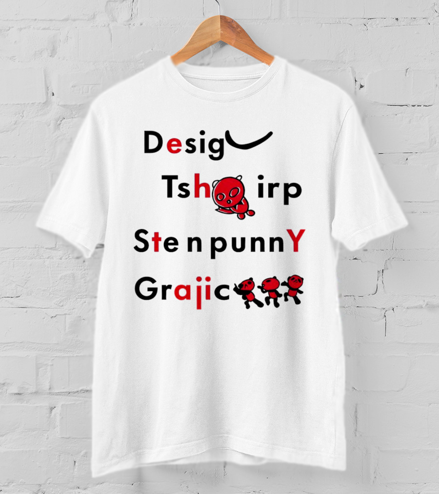 Desig Tshirt Sten Punny Graiic Red Panda Typography T-Shirt