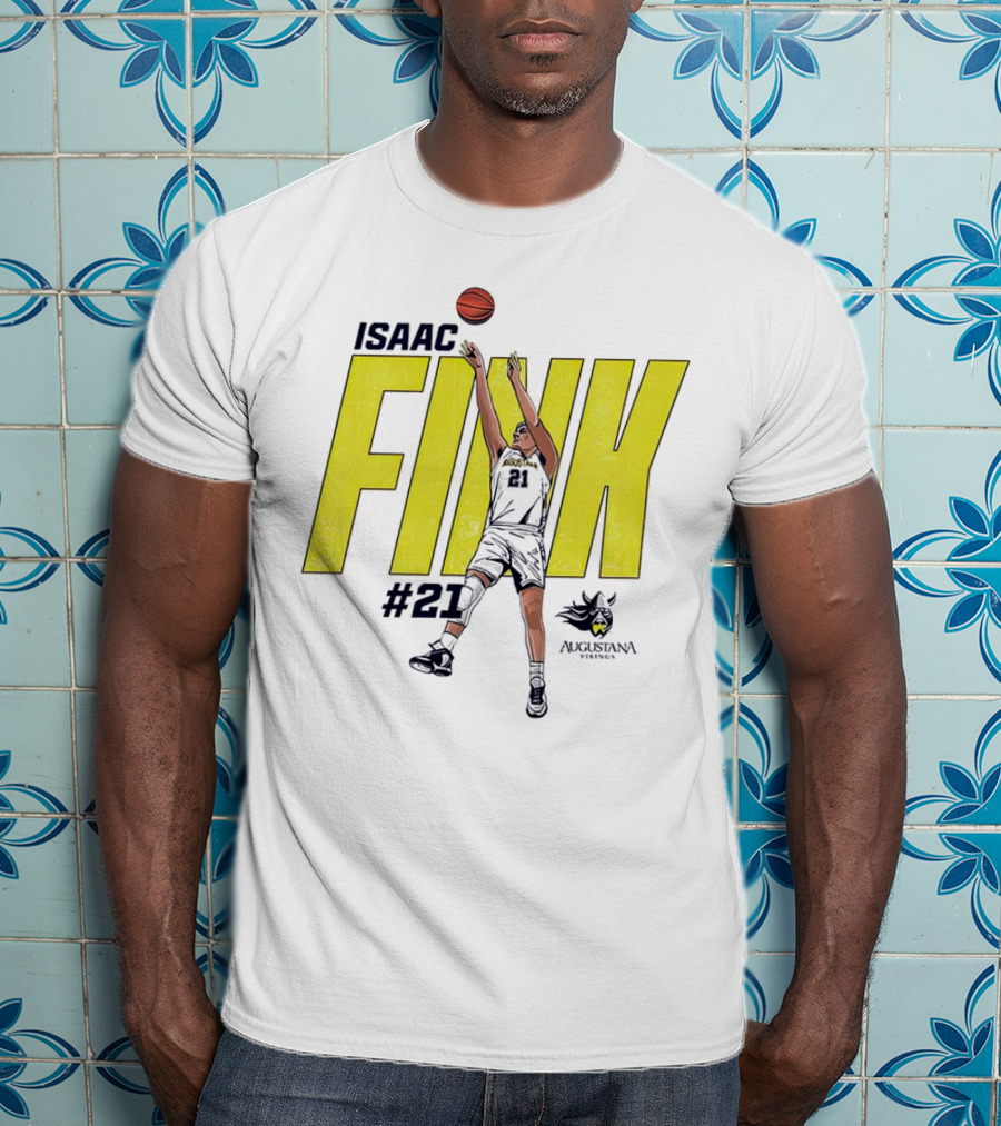Isaac Fink #21 Augustana Vikings Basketball T-Shirt