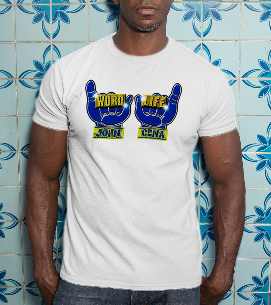 John Cena Word Life Blue Hands Iconic Gesture T-Shirt