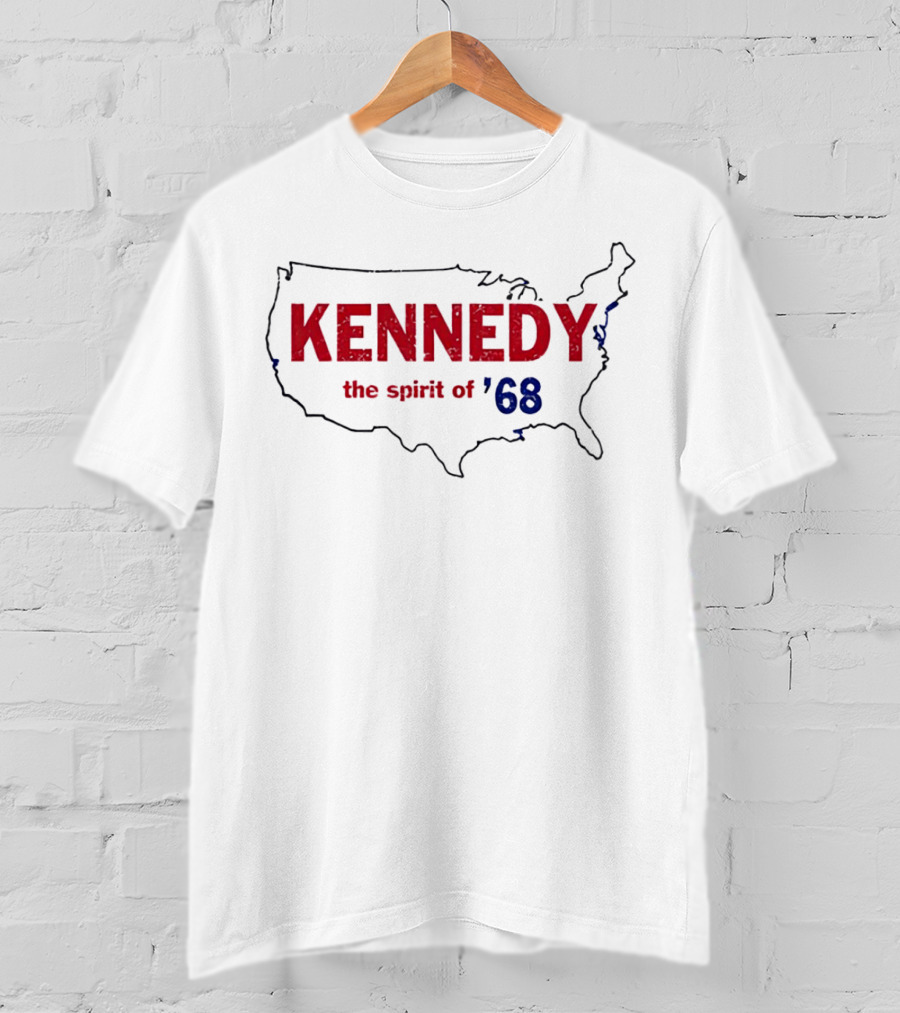 Kennedy The Spirit Of ’68 USA Map Outline T-Shirt