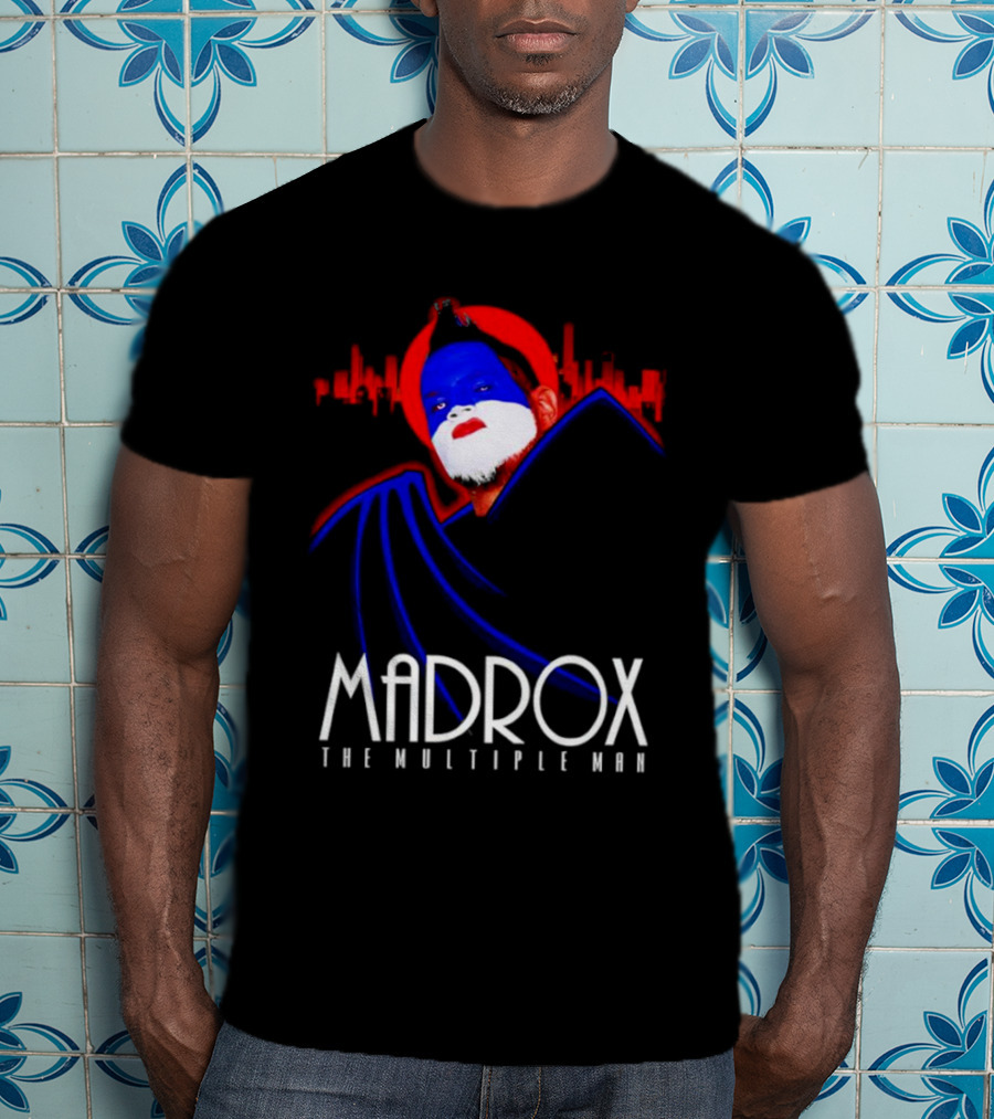 Madrox The Multiple Man City Skyline Red Blue Face Paint T-Shirt