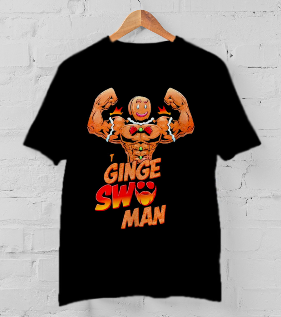 Ginger Swole Man Christmas Bodybuilding Gingerbread T-Shirt