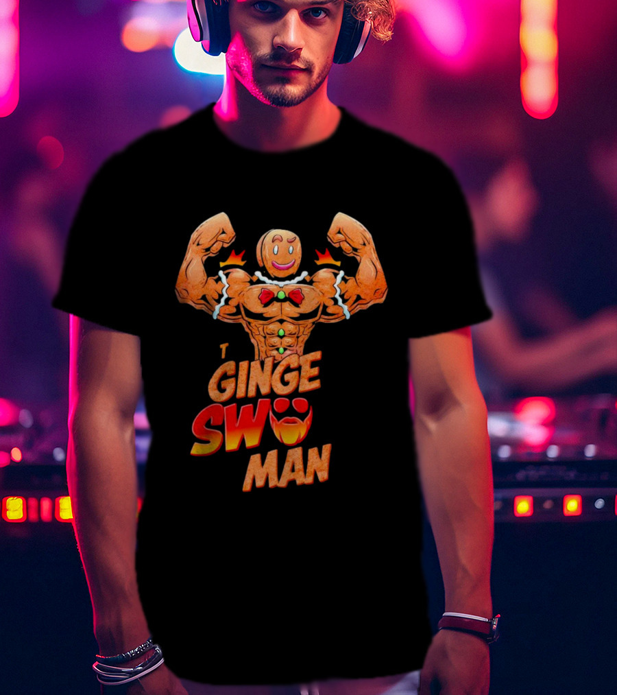 Ginger Swole Man Christmas Bodybuilding Gingerbread T-Shirt