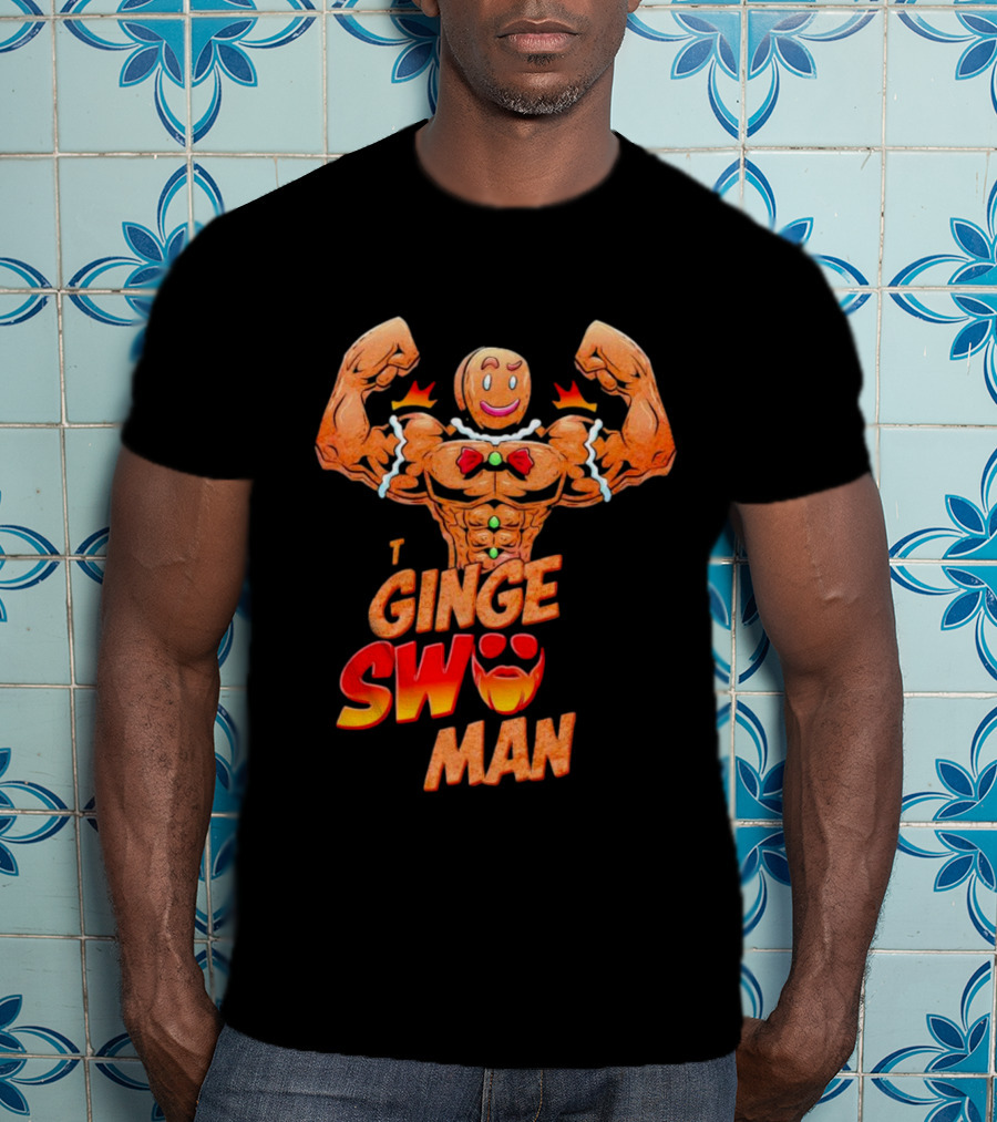 Ginger Swole Man Christmas Bodybuilding Gingerbread T-Shirt