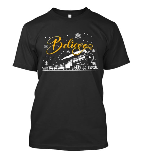 Believe Christmas Train Snowflake Magic T-Shirt