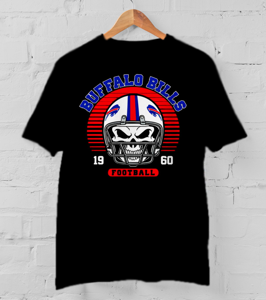 Buffalo Bills 1960 Skull Helmet Football T-Shirt