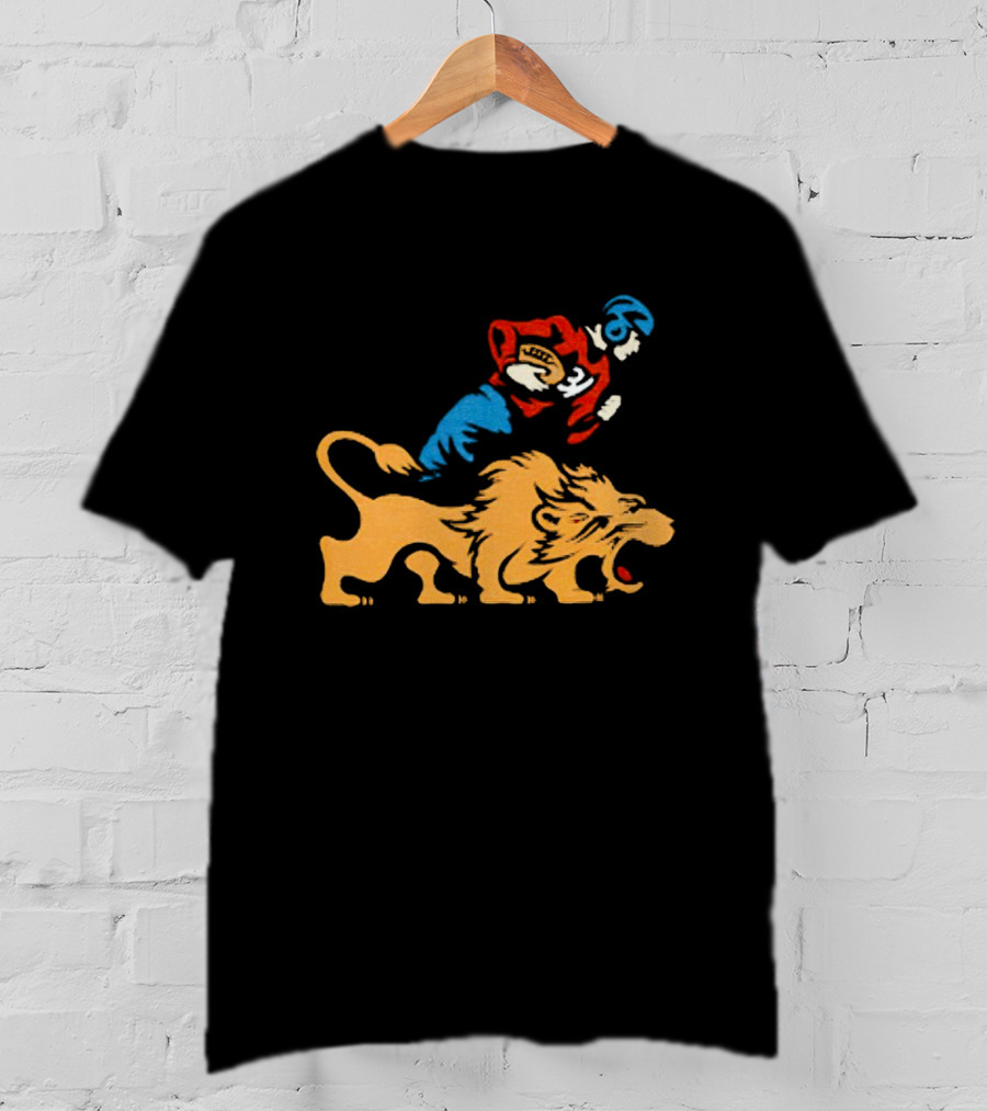 Detroit Lions Vintage Football Player And Lion Emblem This Story Is Just Beginning T-Shirt