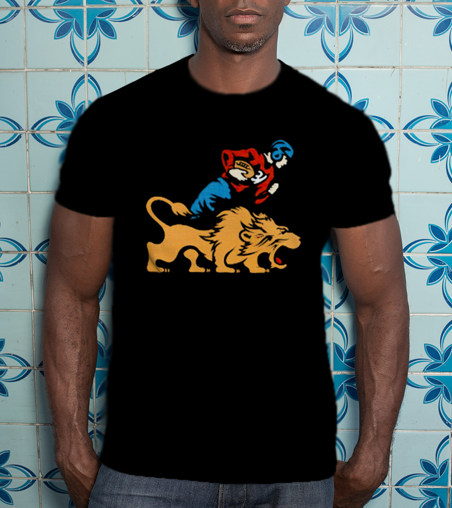 Detroit Lions Vintage Football Player And Lion Emblem This Story Is Just Beginning T-Shirt
