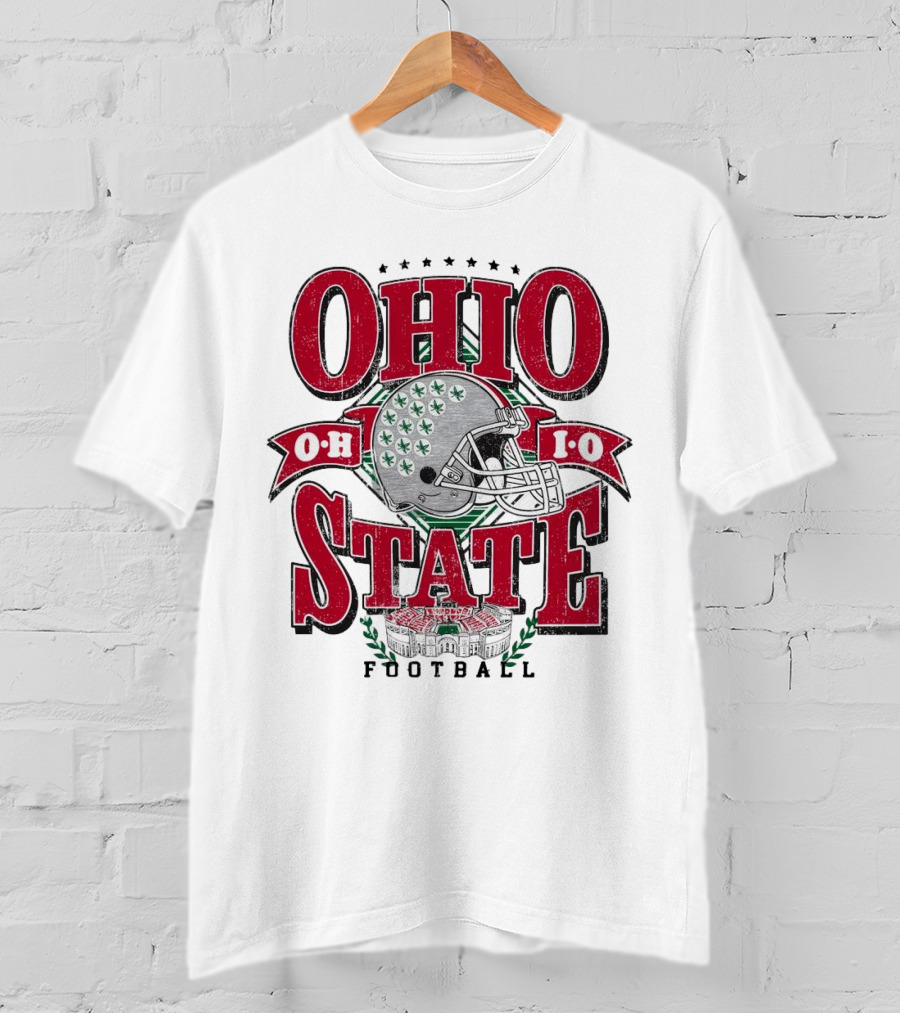 Ohio State Buckeyes Football Helmet Stadium Vintage T-Shirt