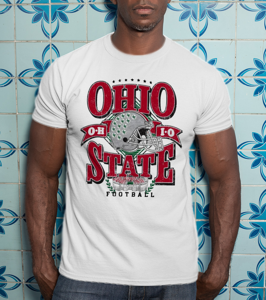 Ohio State Buckeyes Football Helmet Stadium Vintage T-Shirt
