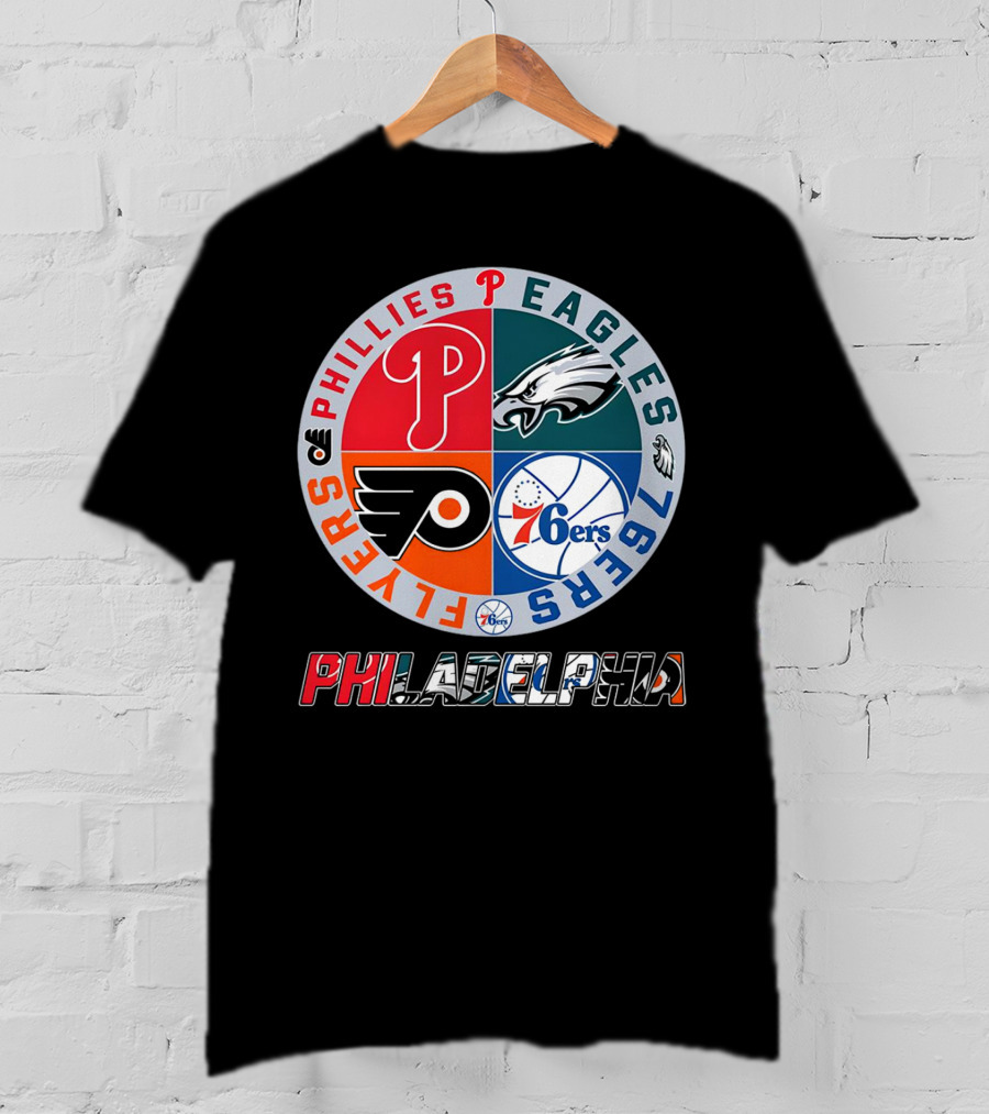 PHILADELPHIA Phillies Eagles 76ers Flyers T-Shirt