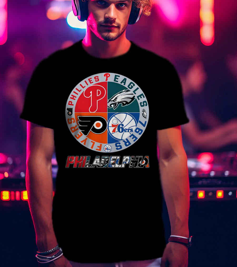 PHILADELPHIA Phillies Eagles 76ers Flyers T-Shirt