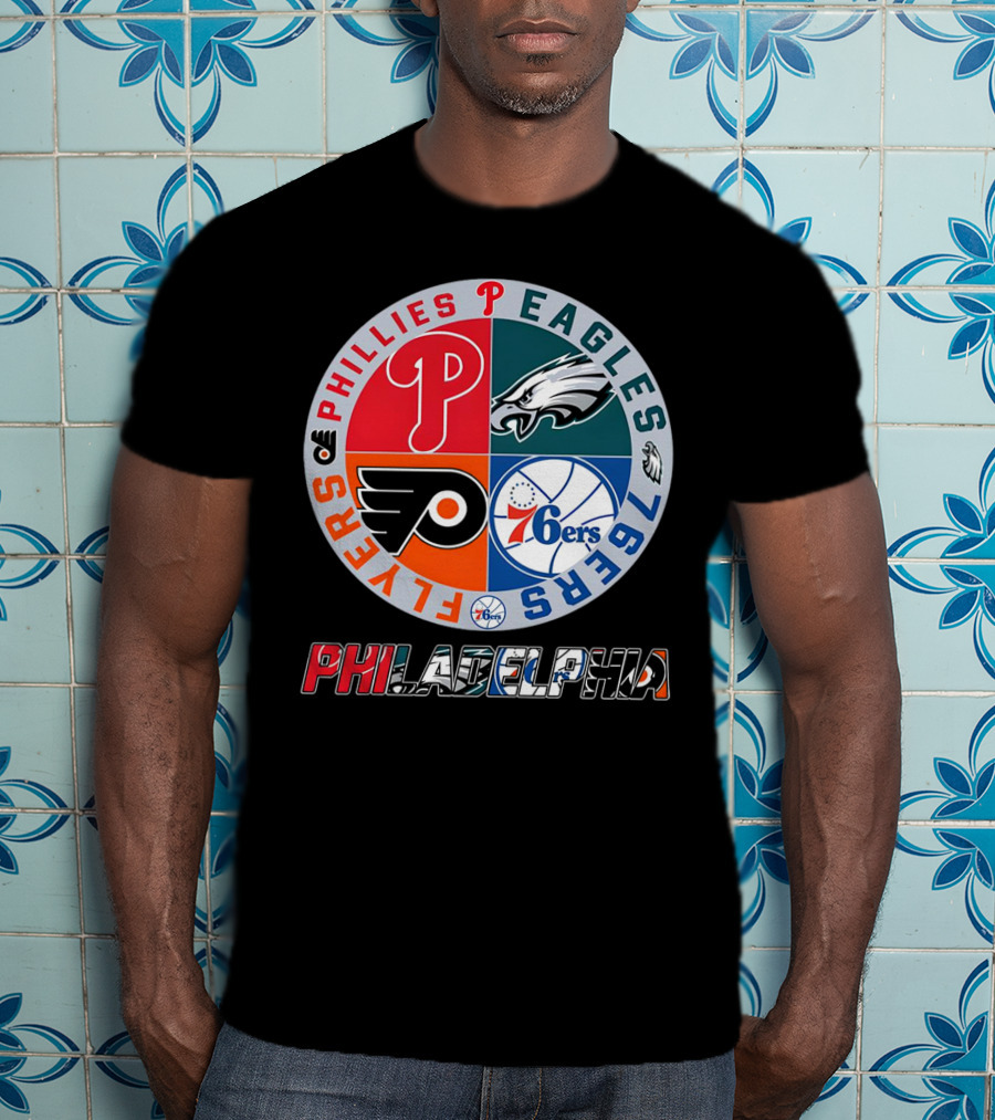PHILADELPHIA Phillies Eagles 76ers Flyers T-Shirt