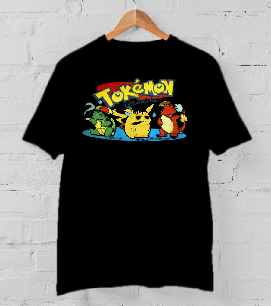 Tokemon Gotta Smoke 'Em All Herbachu Meowth 420 Hashmander T-Shirt