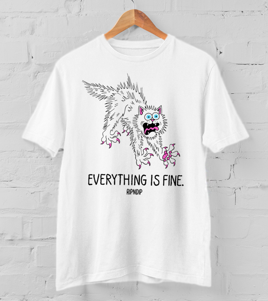 Ripndip Scary Cat Everything Is Fine T-Shirt