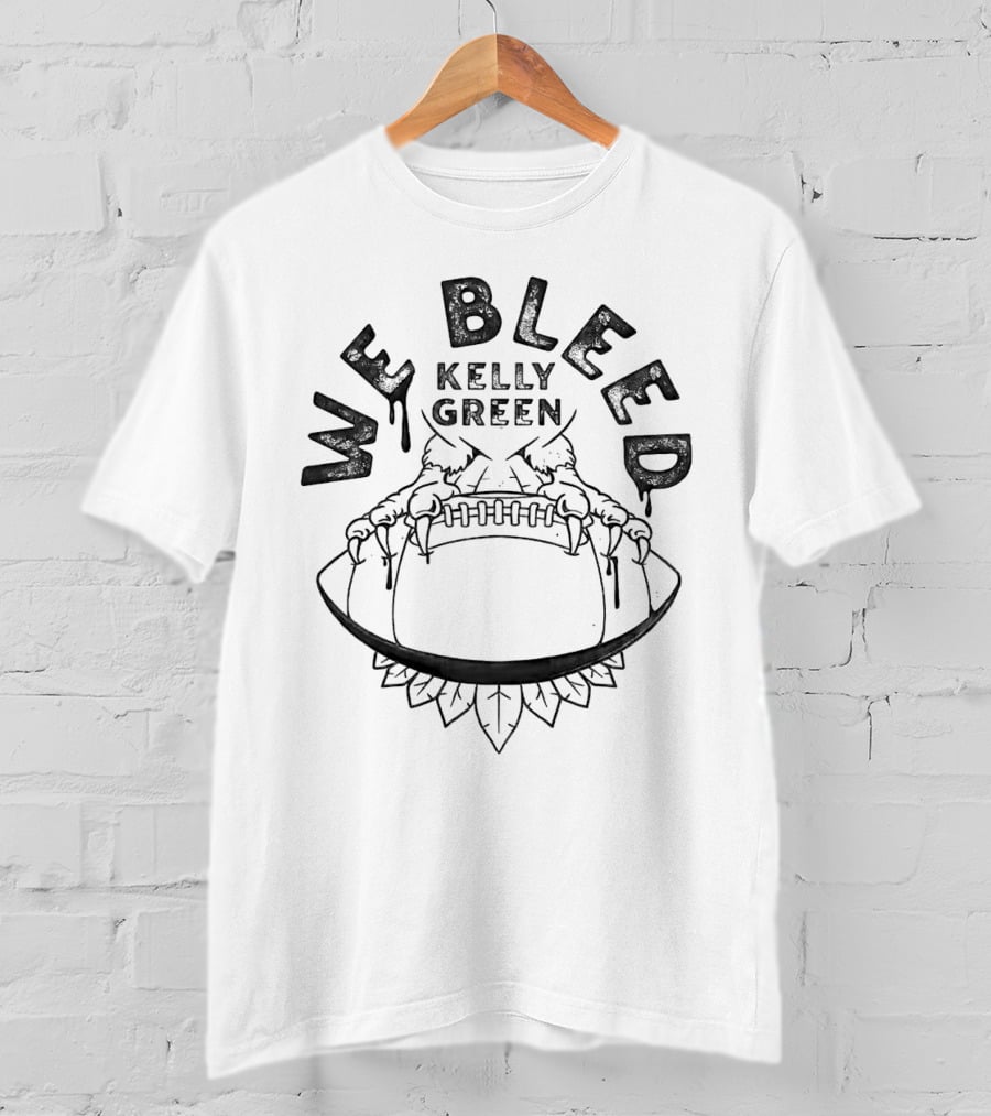 We Bleed Kelly Green Philadelphia Eagles Football Claw And Football T-Shirt