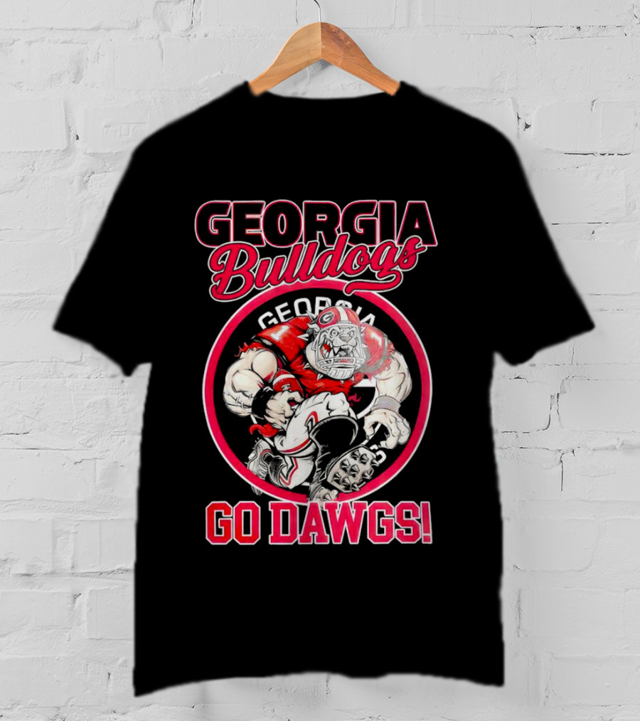 Georgia Bulldogs Go Dawgs UGA Aggressive Mascot T-Shirt
