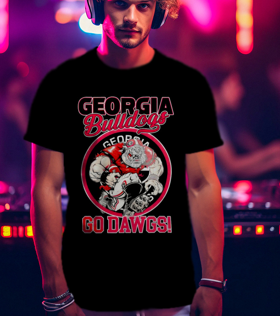 Georgia Bulldogs Go Dawgs UGA Aggressive Mascot T-Shirt