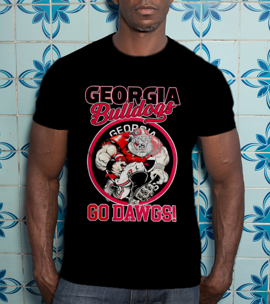 Georgia Bulldogs Go Dawgs UGA Aggressive Mascot T-Shirt