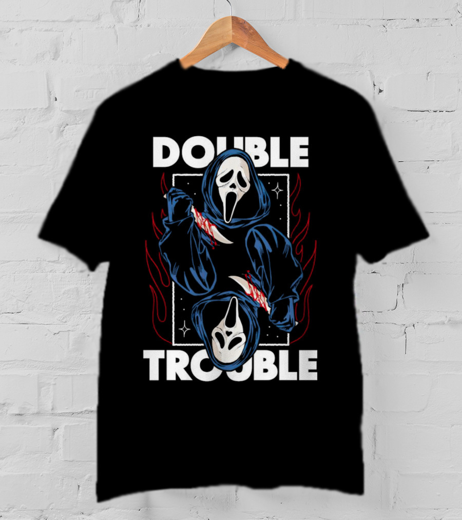 Double Trouble Ghostface Knife Reflection T-Shirt