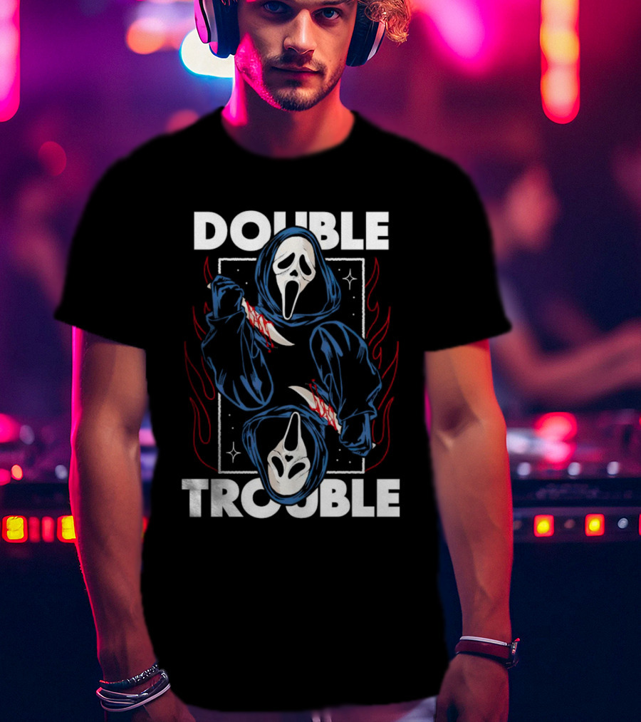 Double Trouble Ghostface Knife Reflection T-Shirt