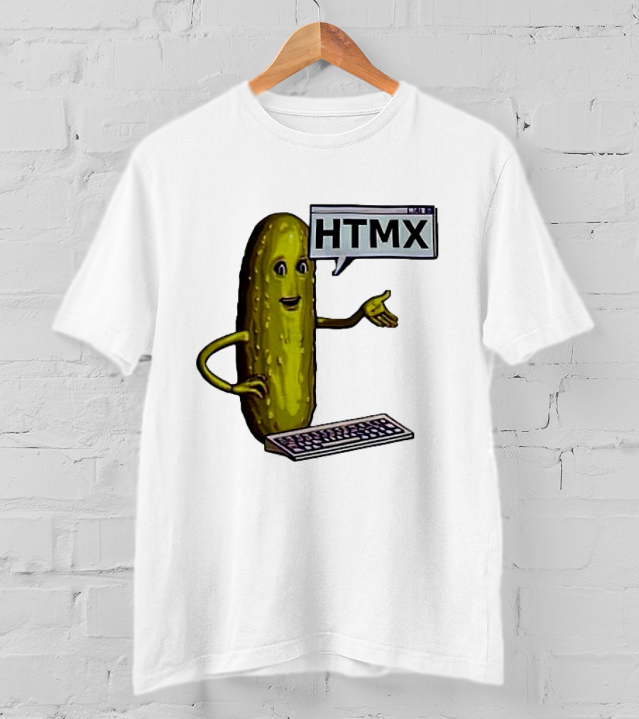 HTMX Keyboard Pickle T-Shirt