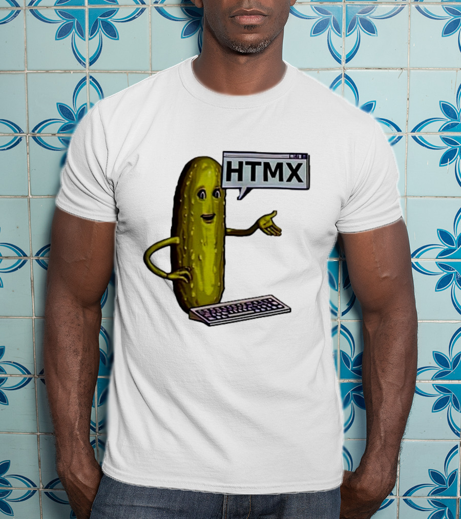 HTMX Keyboard Pickle T-Shirt