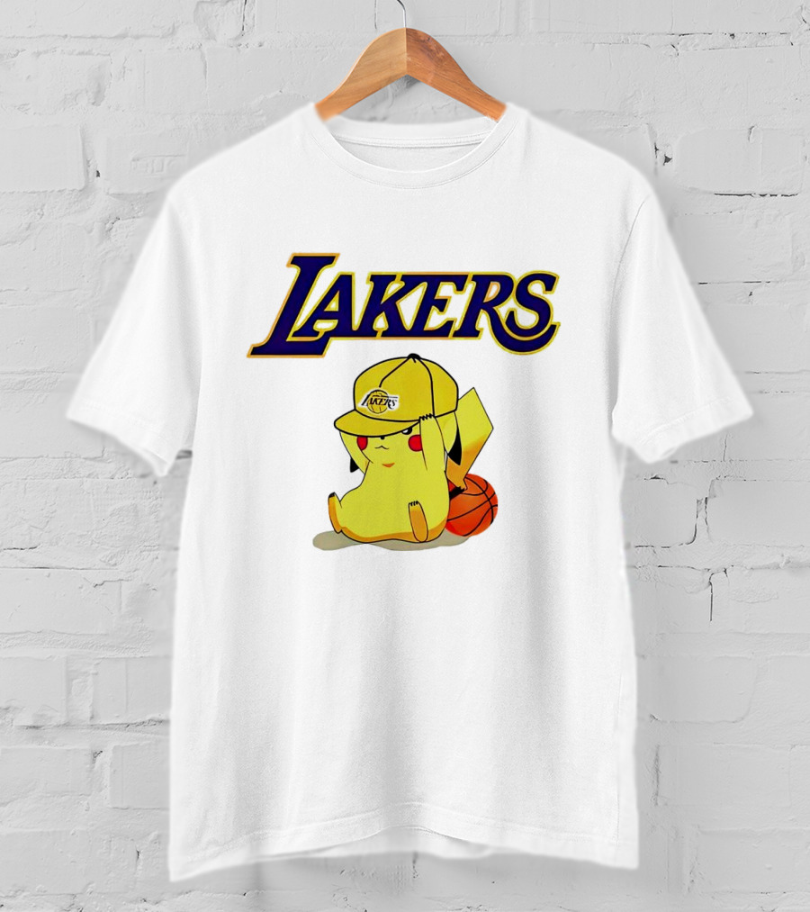 Lakers Pikachu Basketball Hat T-Shirt