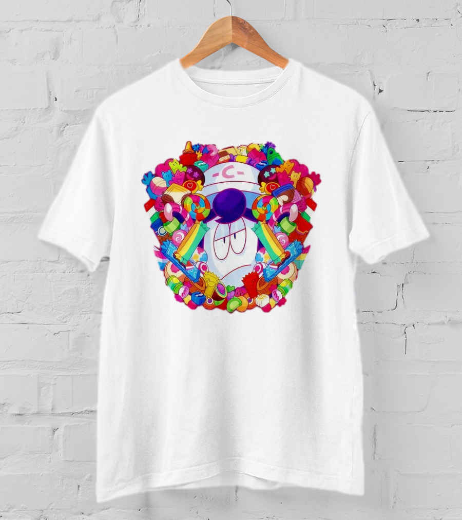 Pelo Overwhelming Sweet Candy Explosion Colorful Sweets Rainbow Lollipops T-Shirt