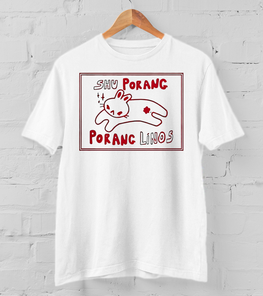 SHU Porang Porang Linos Cat Drawing T-Shirt
