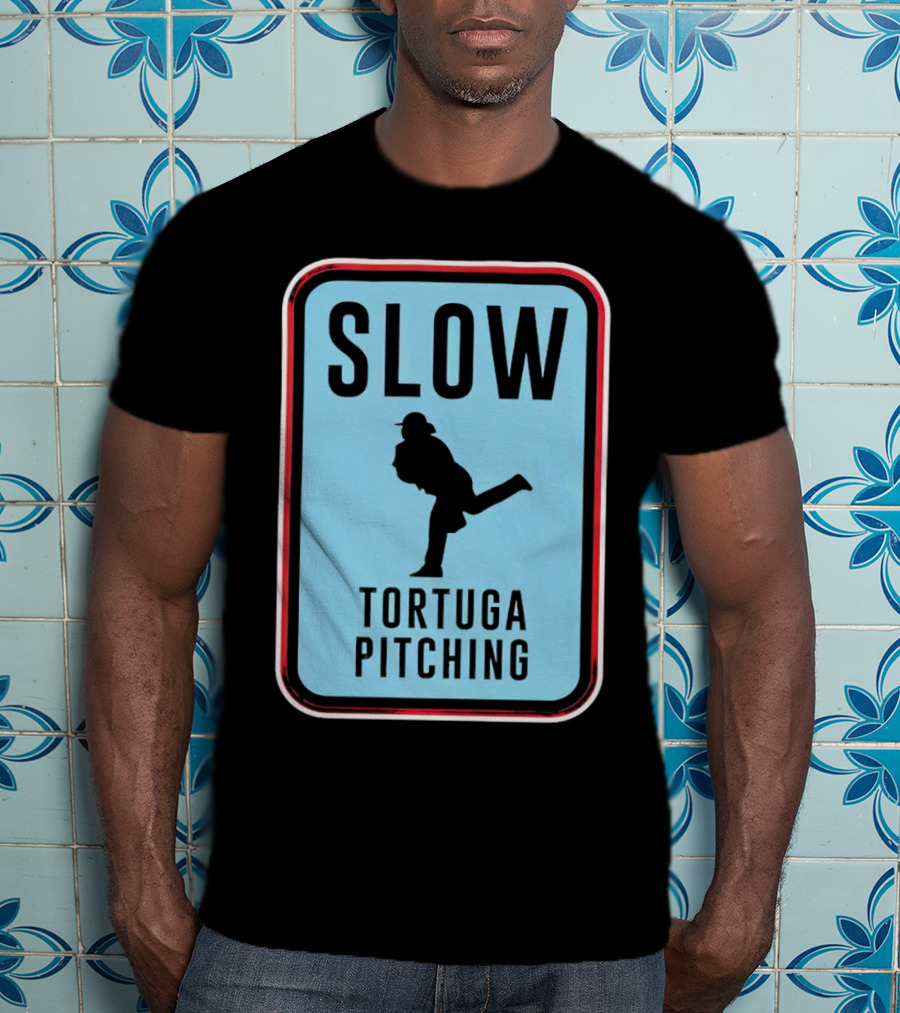 SLOW Tortuga Pitching Sign Baseball T-Shirt