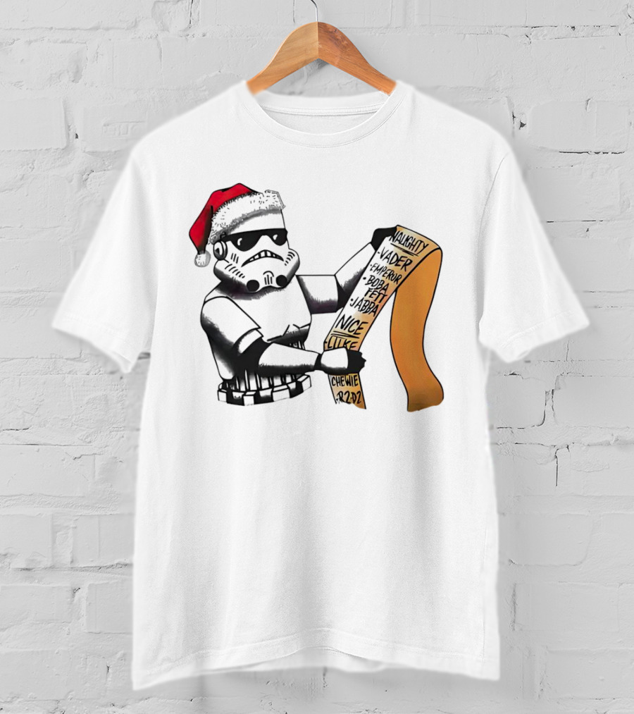 Stormtrooper Santa Naughty Nice List Vader Chewie Holiday Fun T-Shirt