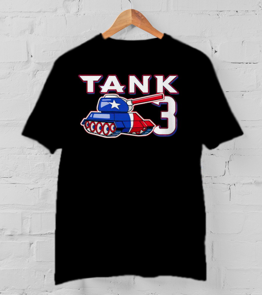 Texas Rangers Tank 3 Patriotic Flag Colors T-Shirt