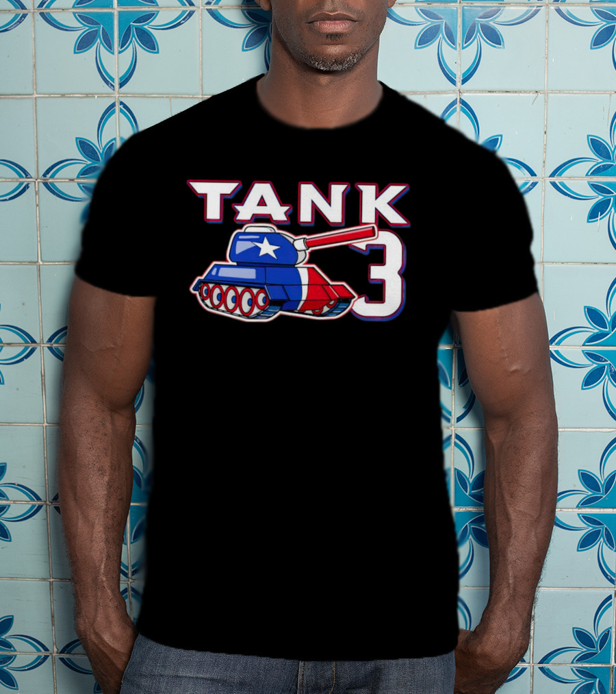 Texas Rangers Tank 3 Patriotic Flag Colors T-Shirt