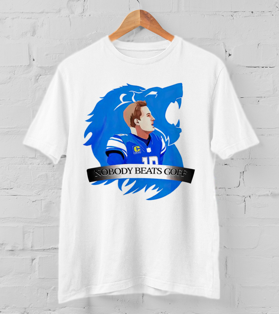 That’s Good Sports Nobody Beats Goff Blue Lion Football Player T-Shirt