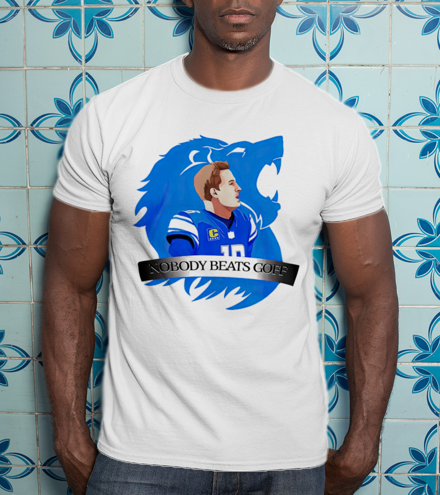 That’s Good Sports Nobody Beats Goff Blue Lion Football Player T-Shirt
