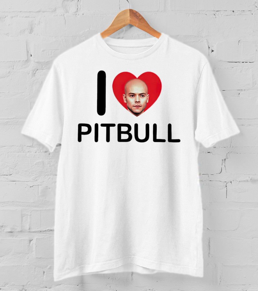 I Love Pitbull Baldrry T-Shirt