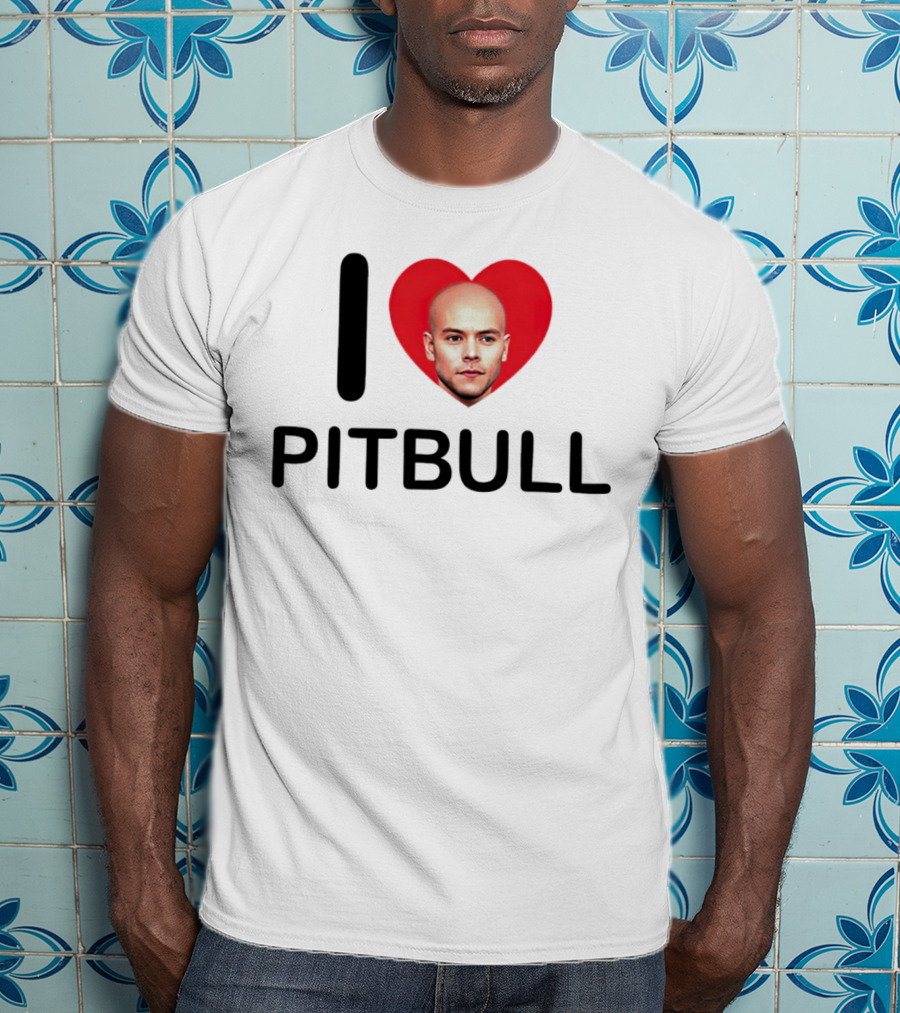 I Love Pitbull Baldrry T-Shirt