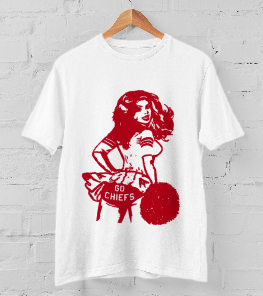 Cheerleader Go Chiefs Pom Pom Spirit T-Shirt