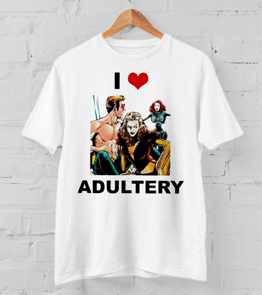 I Love Adultery Adult Joke Comic Characters T-Shirt