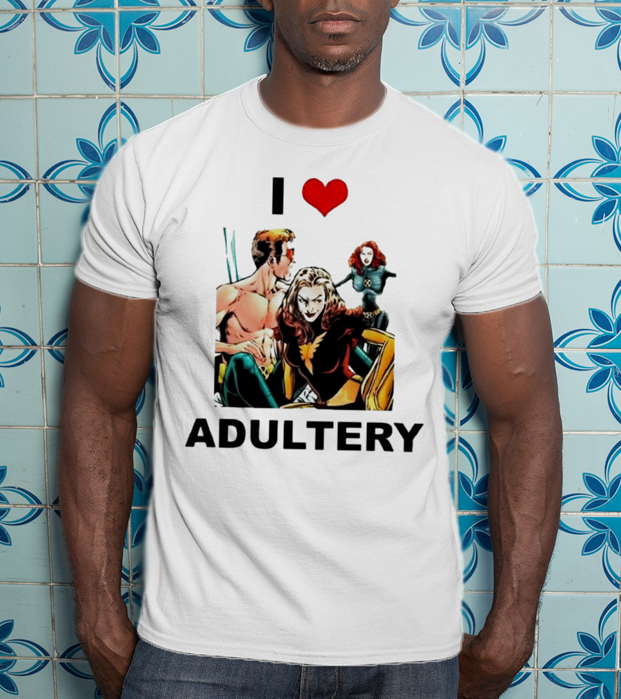 I Love Adultery Adult Joke Comic Characters T-Shirt