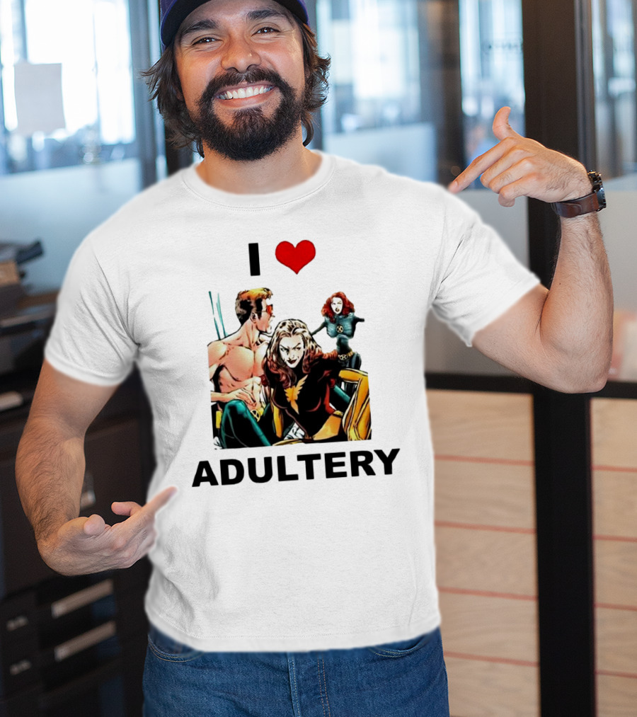 I Love Adultery Adult Joke Comic Characters T-Shirt