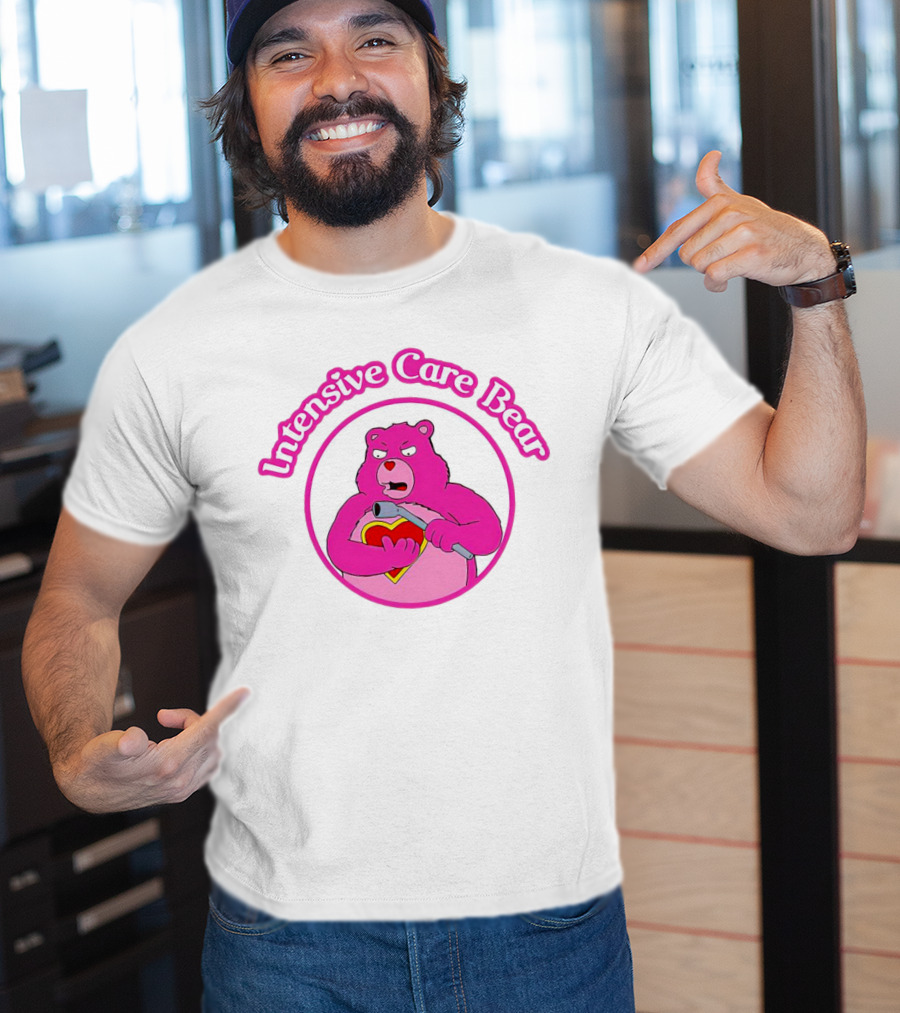 Intensive Care Bear With Heart And Pipe T-Shirt