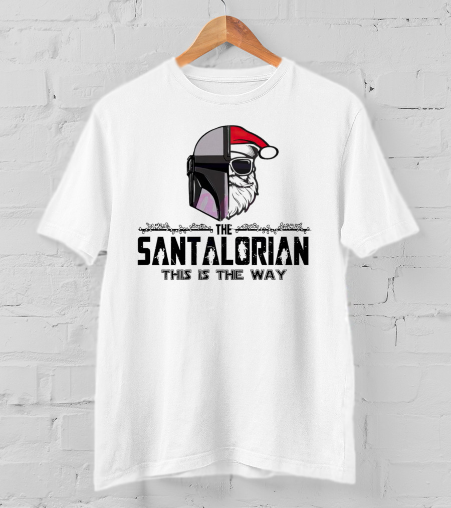 The Santalorian This Is The Way Santa Claus Christmas Helmet Santa Hat T-Shirt