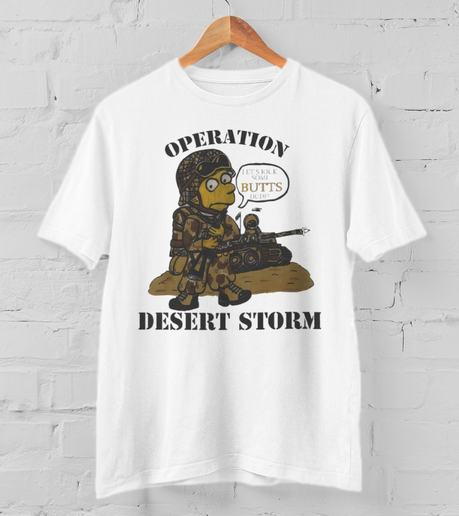 Operation Desert Storm Bart Simpson Let's Kick Butts T-Shirt