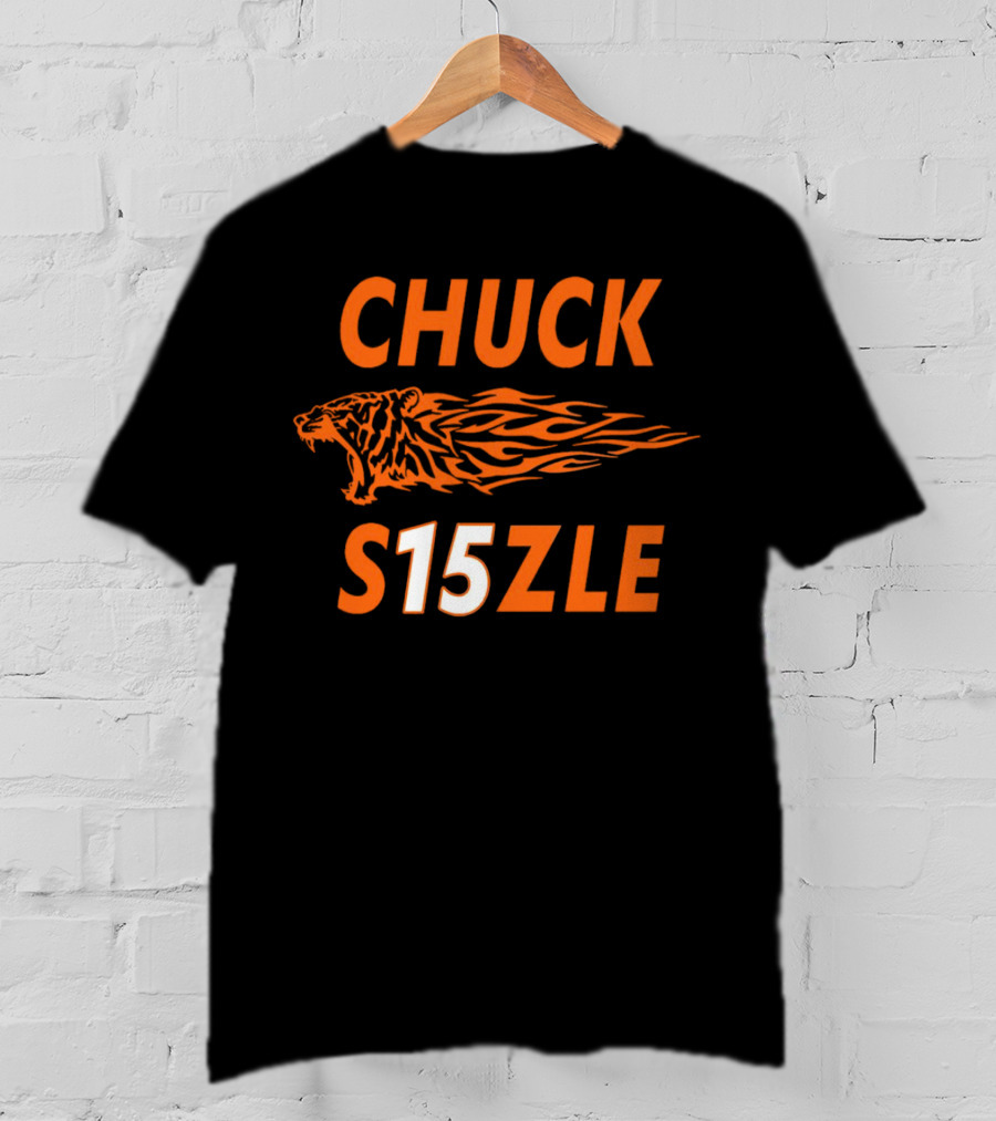 CHUCK SIZZLE S15ZLE Tiger Flame Cincinnati Bengals T-Shirt